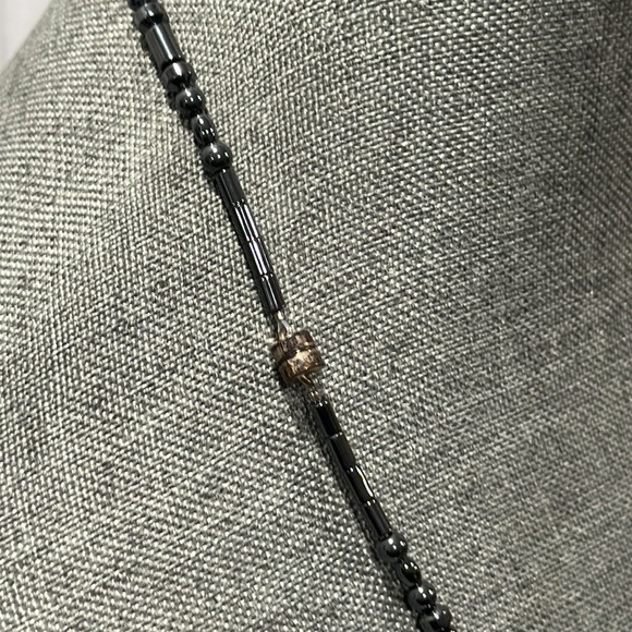 Hematite Slovakian Crystal Cross Pendant Necklace - Picture 7 of 9